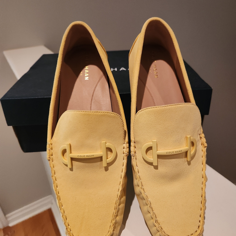 Cole Haan Yellow Flats with Gold Horsebit